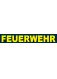 FEUERWEHR gelb am rechten Ärmel 23 x 2,5cm, Arial Black