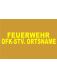 FEUERWEHR 5cm ORTSNAME und OFK-STV gelb 4cm x 38 cm 3zlg. SBG ARIAL Black