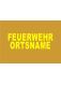 FEUERWEHR und ORTSNAME gelb 5 x 38 cm 2zlg. SBG ARIAL Black