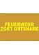 FEUERWEHR und AFK, BFK BEZIRK gelb 5 x 38 cm 2zlg. SBG ARIAL Black