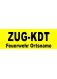 BESCHRIFTUNG schw. ARIAL BLACK, ZUG-KDT 7cm, darunter Feuerwehr ON 3cm