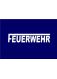 Beschriftung FEUERWEHR mit Balken 1-zeilig 7 cm weiß