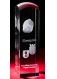 Kristallglas-Pokal Laserturm hoch abgerundet 58 x 58 x 210 mm
